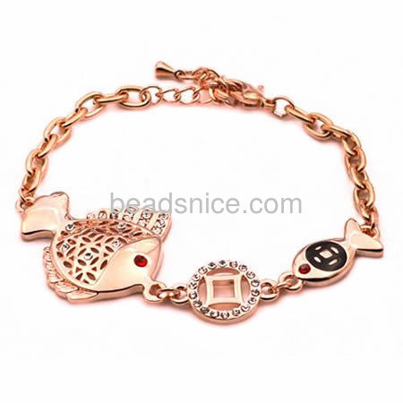 Bracelet charms beautifully double fish bracelet wholesale fashionable jewelry findings gift for her alloy