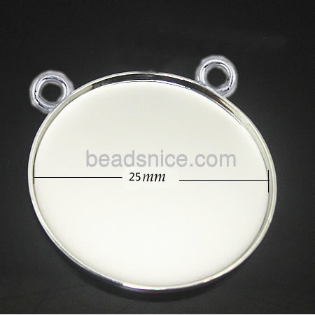 Jewelry Connector Brass Rond with 2 Loops round rack plating lead-safe nickel-free hole:3mm