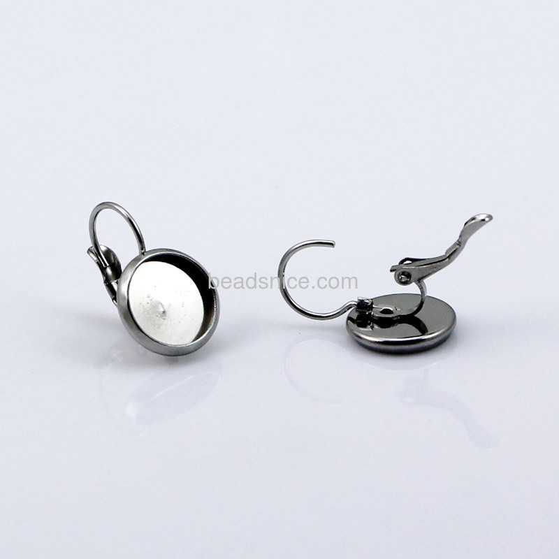 316 Stainless Steel earrings settings  base inner diameter 10mm
