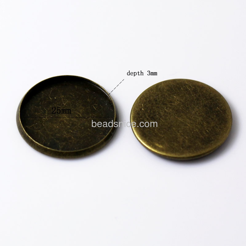 Bezel settings,round,rack plating,lead-safe,nickel-free,