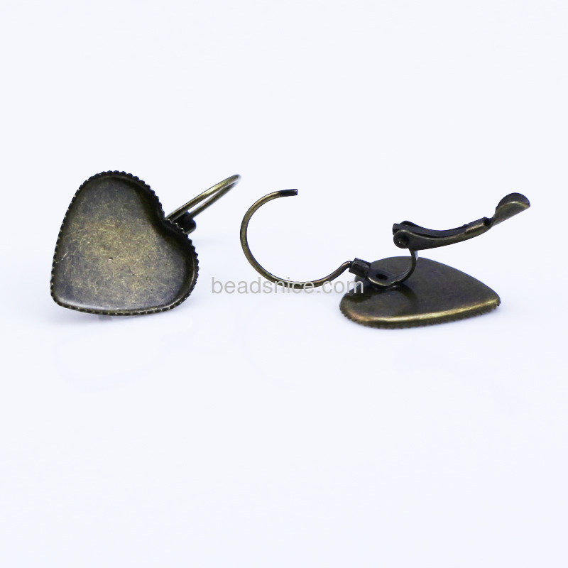 Earring pendant trays ,brass,heart