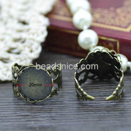 Brass Cabochon Setting , Finger ring base Brass jewelry Ring Finding Nickel-Free Lead-Safe,