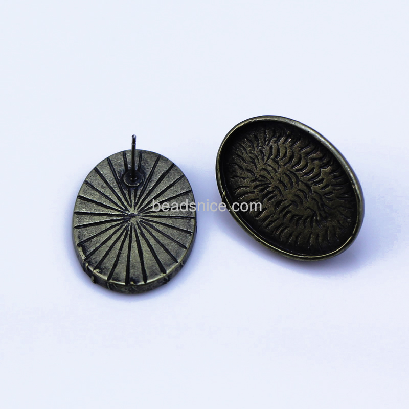 brass  earring components,oval
