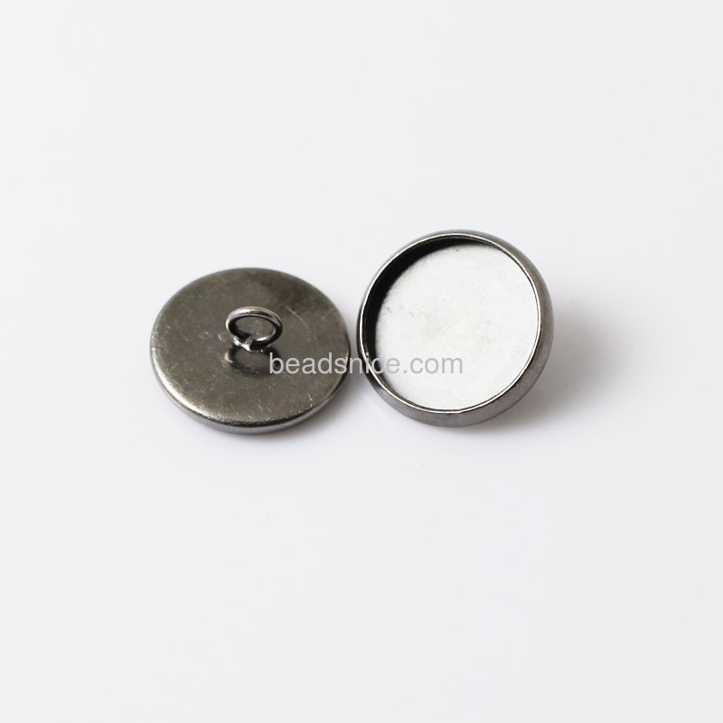 Button jewelry,flat round,lead-safe,nickel-free