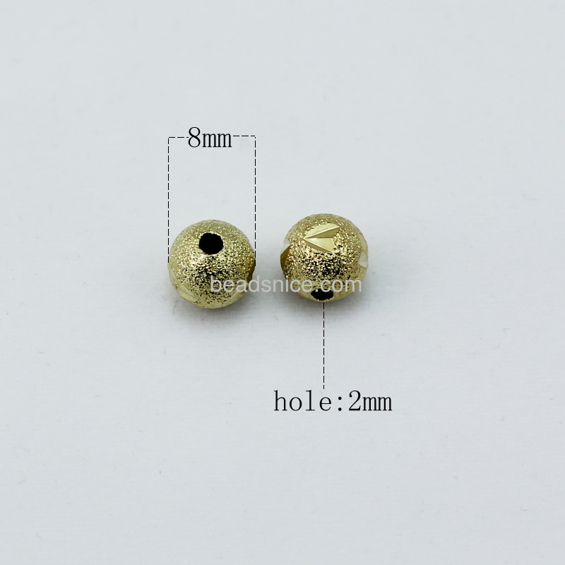 Jewelry stardust spacer beads, brass, round, 8mm,hole:2mm