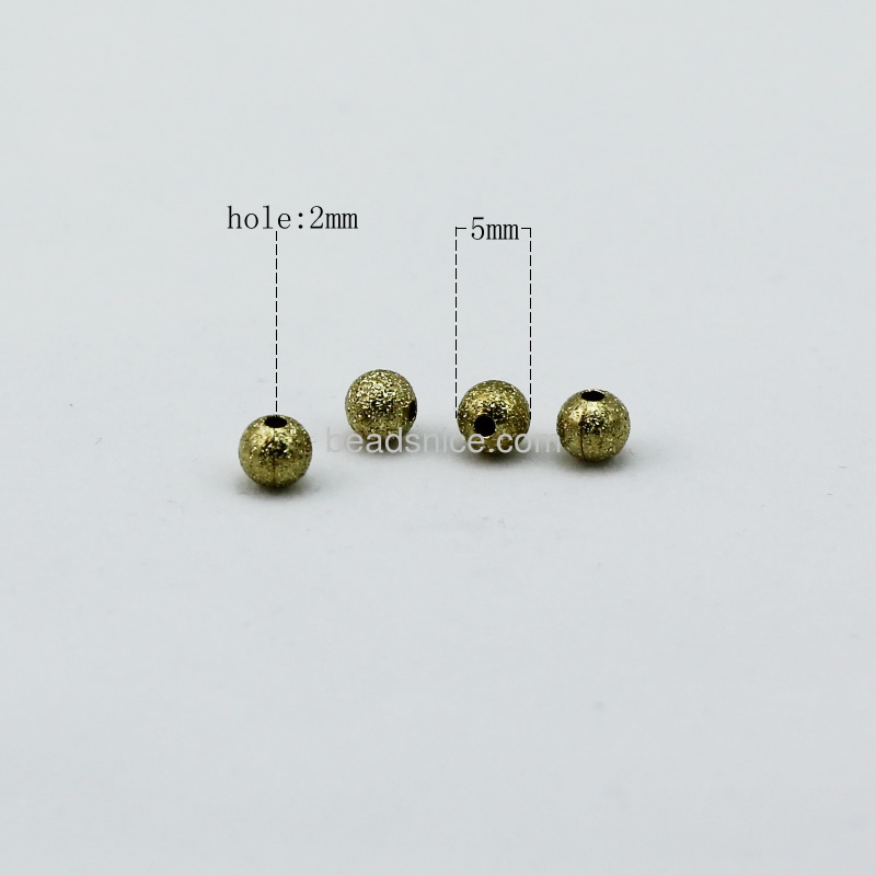 Brass Stardust Beads , Round, nickel  free, lead free,5mm, Hole:Approx 2.0mm,