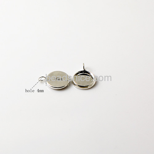 Jewelry pendant bail,brass,fits base diameter:10mm round,nickel free,lead safe,hole:approx 4mm,Hand rack plating,