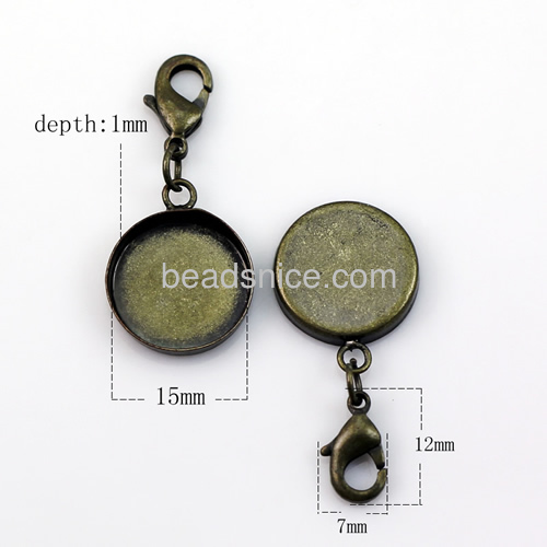 Brass pendants ,15X15X3mm,hole:2mm