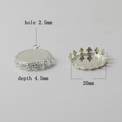 Pendant setting Jewelry pendant findings brass hand rack plating nickel-free lead-safe flat round