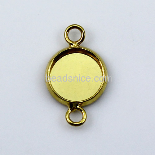 Jewelry connector with 2 Loops ,brass,round,rack plating,lead-safe,nickel-free,