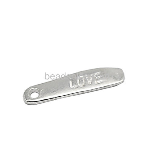 Sterling silver custom rectangle charm hand stamped love charms