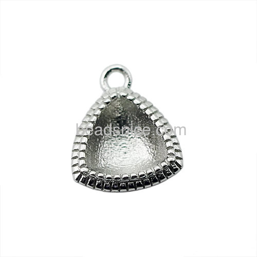 Pendants base sterling silver triangle jewelry accessories wholesale fit 10x10mm Austria crystal 4706