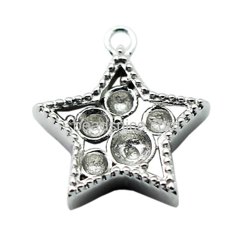 Pendant base 925 sterling silver pendant setting for jewelry making star-shape