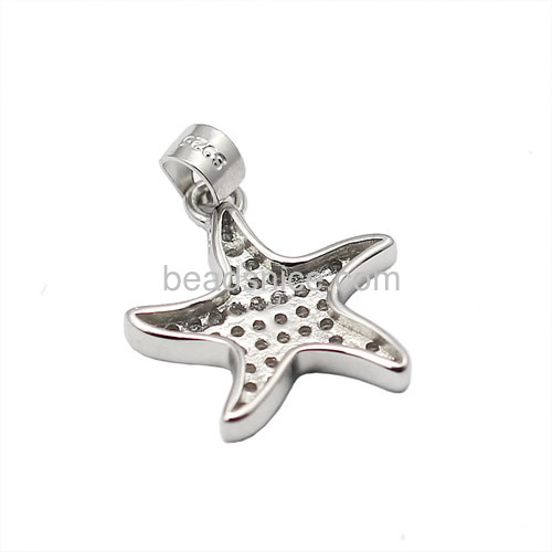 Jewelry charm necklace component 925 sterling silver pendant charm star-shape