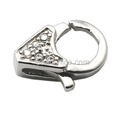 Lobster clasp 925 sterling silver new clasps micro pave jewelry findings for sale