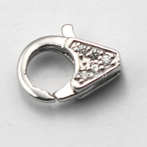 Lobster clasp 925 sterling silver new clasps micro pave jewelry findings for sale