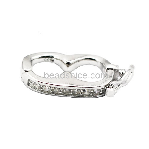 Clasps jewelry making 925 sterling silver micro pave cz clasp wholesale jewelry findings