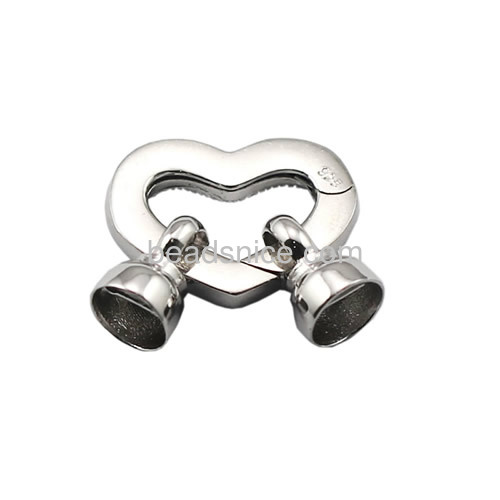 New jewelry clasp 925 sterling silver heart-shaped necklace clasp bead bracelet clasp for jewelry making