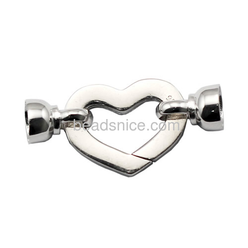 New jewelry clasp 925 sterling silver heart-shaped necklace clasp bead bracelet clasp for jewelry making