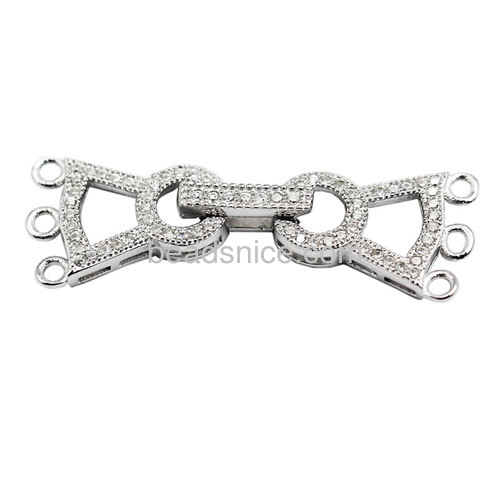 925 sterling silver 3 strand pearl bracelet clasp micro pave high quality wholesale jewelry