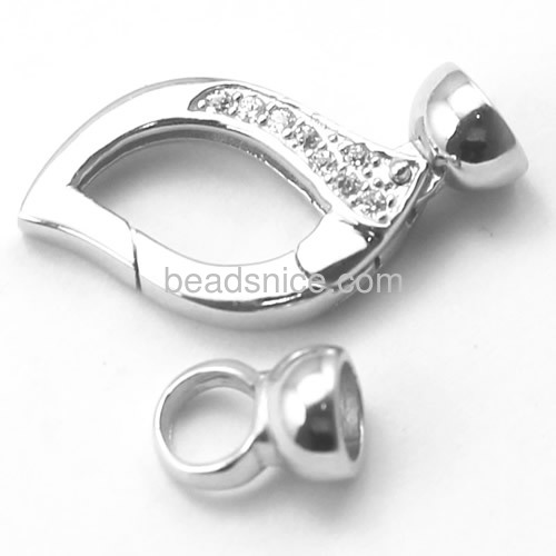 Wholesale clasp 925 silver bracelet necklace clasps micro pave for jewelry making
