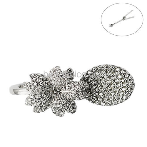 Magnetic clasp sterling silver fine jewelry finding for necklace making micro pave flower