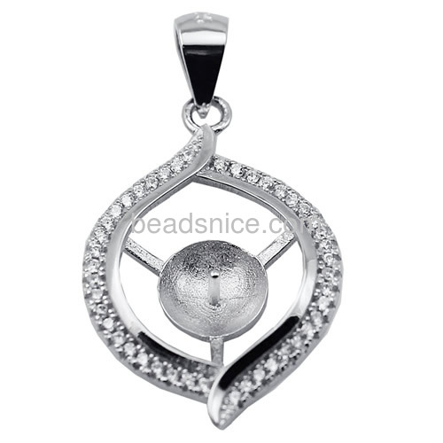 925 sterling silver jewelry setting pendant base for half-drilled pearl
