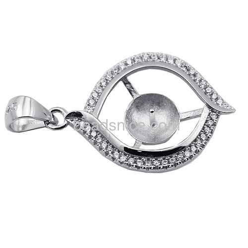 925 sterling silver jewelry setting pendant base for half-drilled pearl