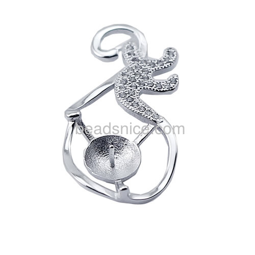 925 sterling silver pendant setting jewelry diy finding for pearl jewelry making