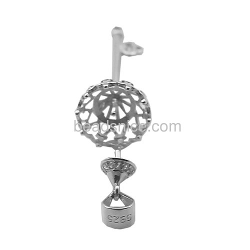 Pendant base for pearl necklace making 925 sterling silver pearl pendant setting diy jewelry accessories