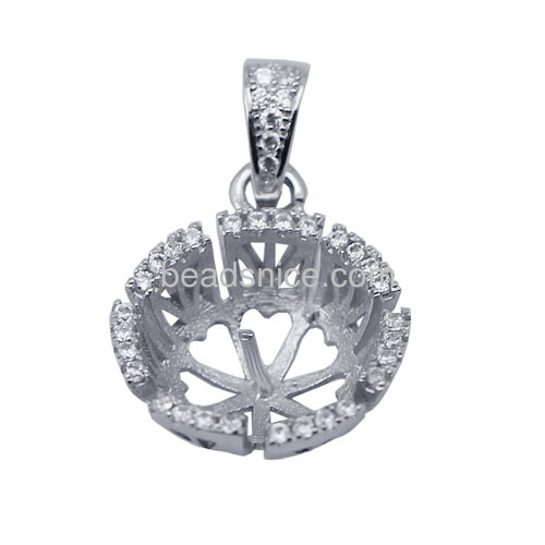 925 sterling silver pendant base wholesale setting pendant