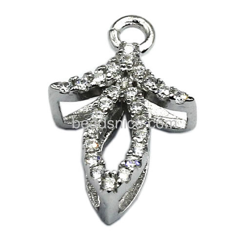 Necklace pendant micro pave with rhinestone 925 sterling siver diy jewelry accessories