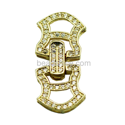 925 sterling silver fold over clasp micro pave cz clasps for jewelry making
