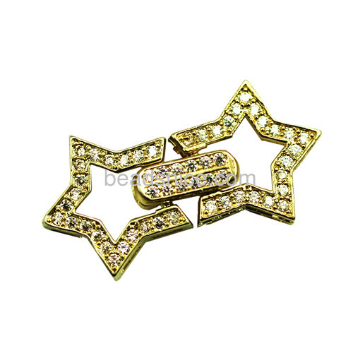 925 sterling silver fold over clasp micro pave costume jewelry made in china