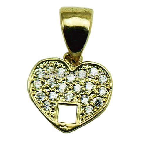 Heart-shaped pendant sterling silver micro pave with crystal new design for necklace making