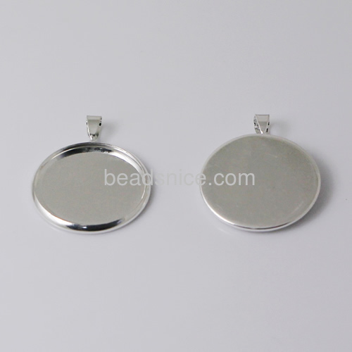 Brass Pendant,fits 27x27mm round,Nickel-Free,Lead-Safe,rack plating,