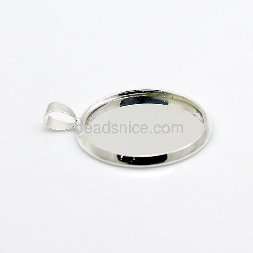 Brass Pendant,fits 27x27mm round,Nickel-Free,Lead-Safe,rack plating,