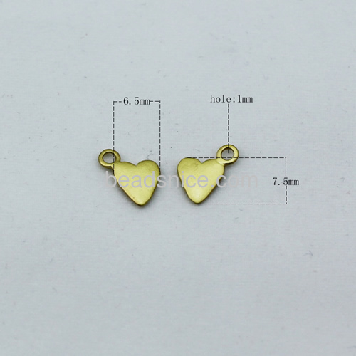 Brass stamping blanks pendant, heart