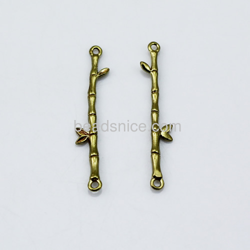 Brass Connector/Link,Hole:about 1mm,33x7mm,Lead-Safe ,Nickel-Free,