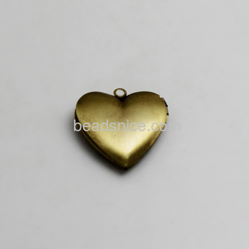 Brass Pendant, Album box, Heart, 18.7x14.1mm,Nickel free, Hole:Approx 2MM,