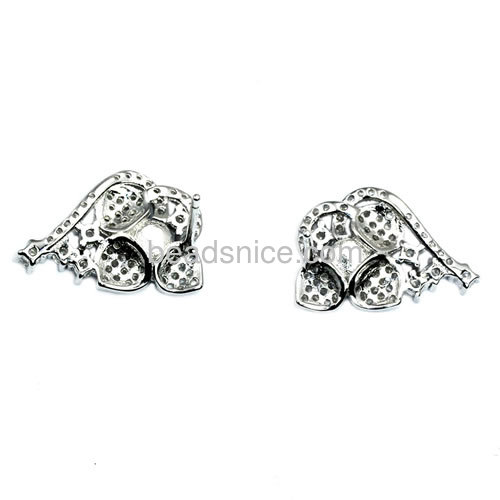 Hot sale 925 sterling silver stud earring setting diy jewelry findings micro pave