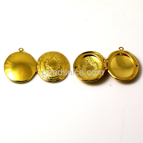 Brass Pendant, Album box,Oval,gold plated 30x23.5mm,inside diameter 23x16.3mm,Nickel free, Lead Free,Hole:Approx 1.9MM,