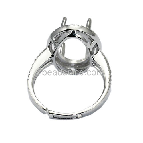 semi-mount setting sterling silver 925 engagement wedding filgree ring adjustable US ring size 7 to 9