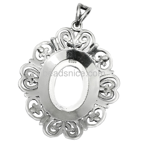Thailand sterling silver new style pendant base blank for jewelry making size 42X30mm