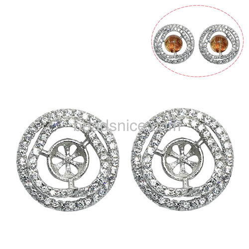 New style stud earring base for half-drill jewelry making 12.5x12.5mm pin size 2.5xo.5mm