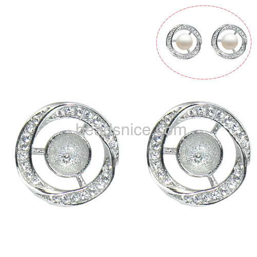 Charming 925 sterling siver diy finding stud earring base for half-drill 13x13mm pin size 3x0.8mm