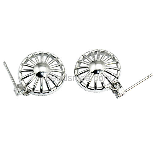 New design jewelry stud earring base for half-drill 20.5x11.5mm pin size 2x0.8mm