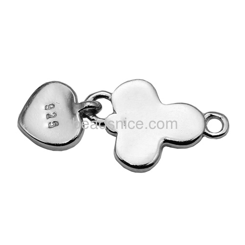 Pendant setting 925 sterling silver wholesale jewelry blank pendant trays fit 5.5X5mm 8.5X9.5mm Austria crystal 2708 2808