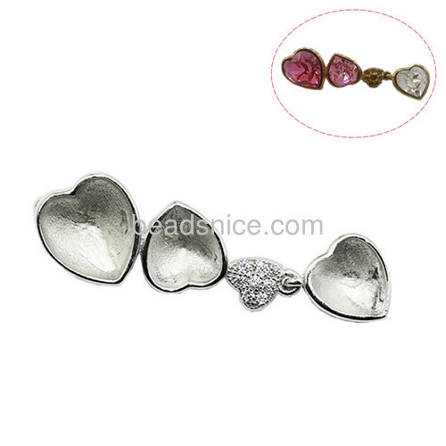 Pendant setting micro pave 925 sterling silver pendant base heart fit 9.5x9.5mm 8x7.5mm 7.5x7.5mm Austria crystal 4884
