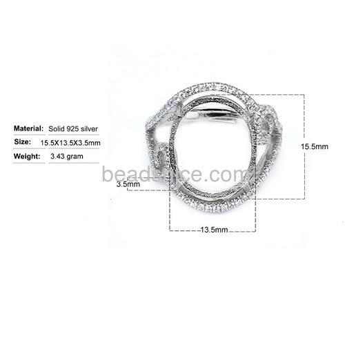 925 silver couple matching ring setting donut adjustable US ring size 7 to 9